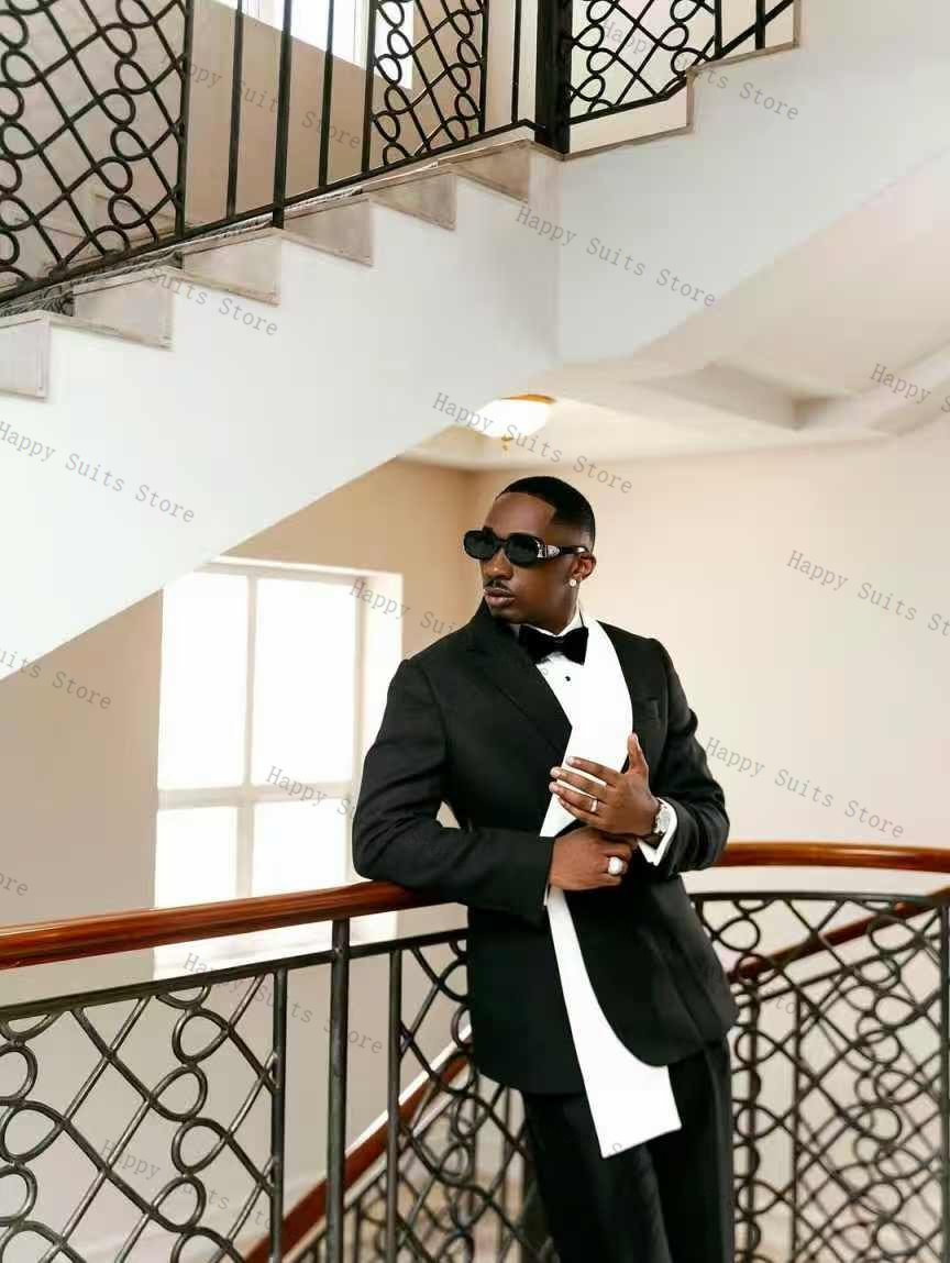 Formal Wear Jersey For Men - Black White Men Suit Set 2