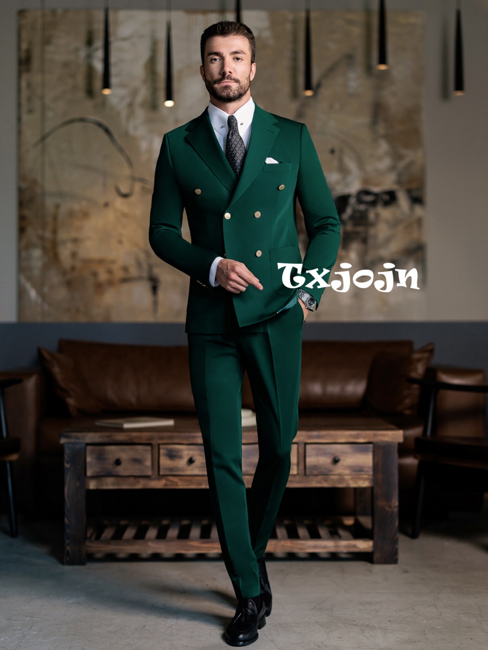 Men Formal Wear Green - Green Formal Man Slim Fit Suits