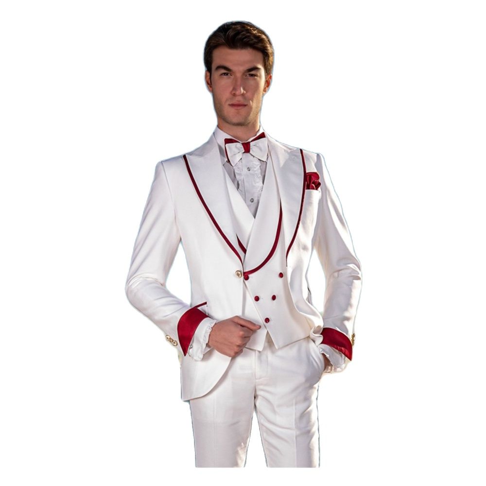 Men Formal Party Wear Dress - Custom Made White Men Suits Wedding