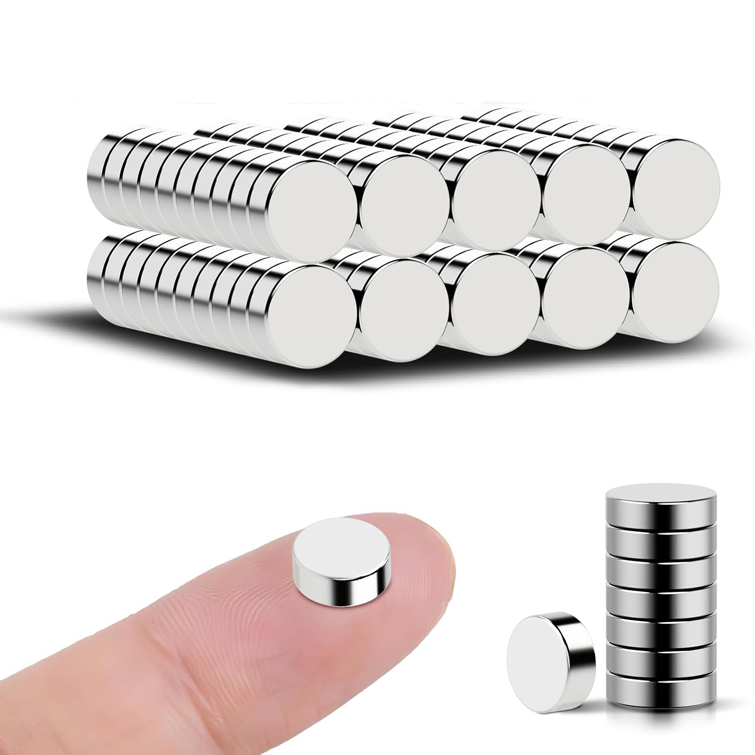 Collar Stay Metal - 40Pcs Strong Refrigerator Magnets - Silver
