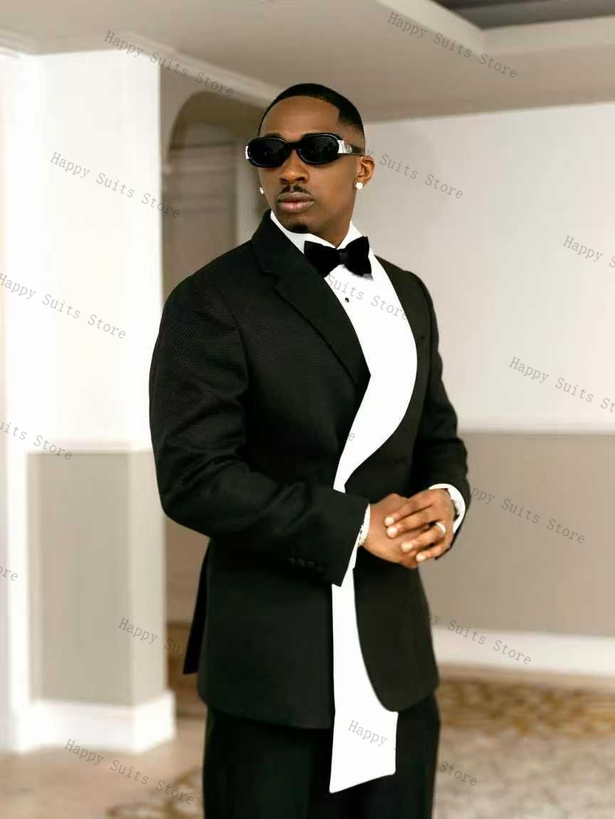 Black White Men Suit Set 2 Pcs - đánh giá và giá Formal Wear Jersey For Men