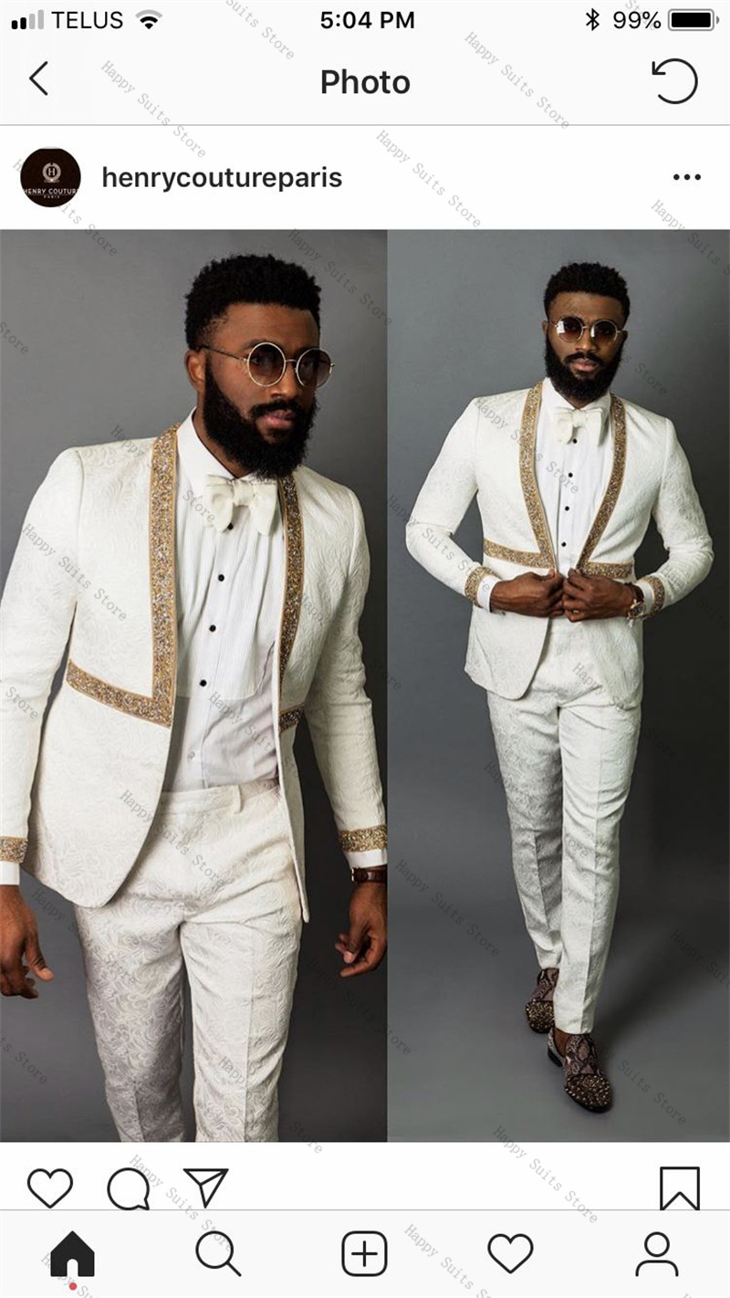 White Autumn Men Suit Set 2 Pi - đánh giá và giá Formal Wear Jersey For Men