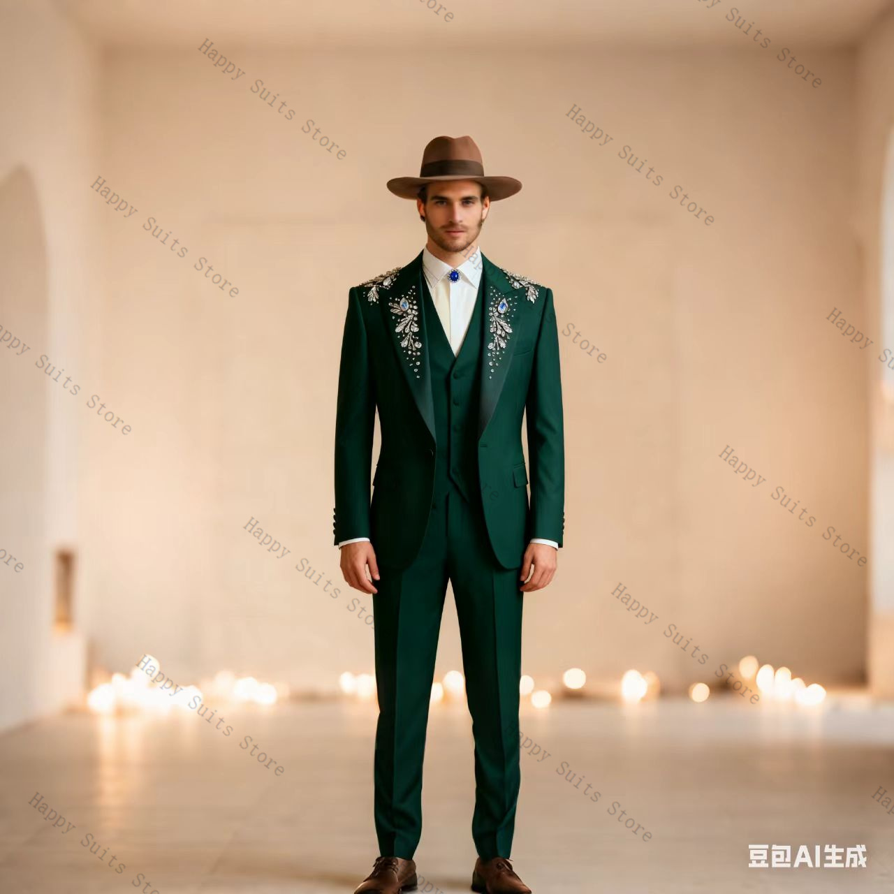 Blue Crystals Men Suit Set 3 P - đánh giá và giá Formal Wear Jersey For Men