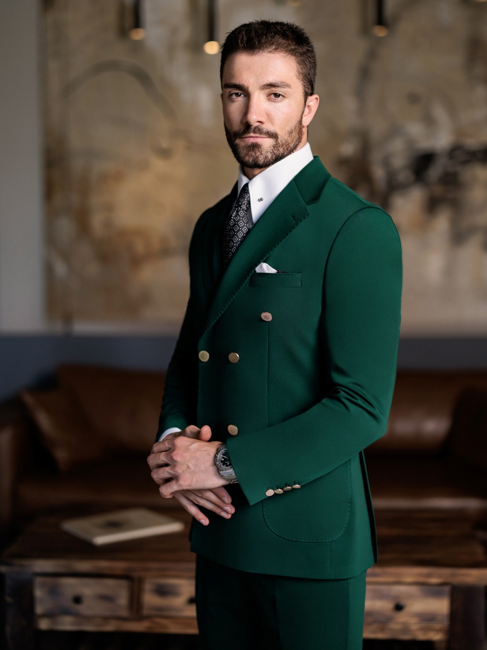 Green Formal Man Slim Fit Suit - đánh giá và giá Men Formal Wear Green