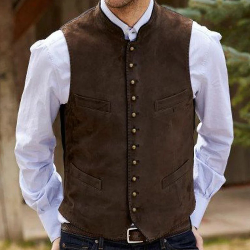 Men Vest Coffee Suede Velvet S - đánh giá và giá Formal Vest Waistcoat