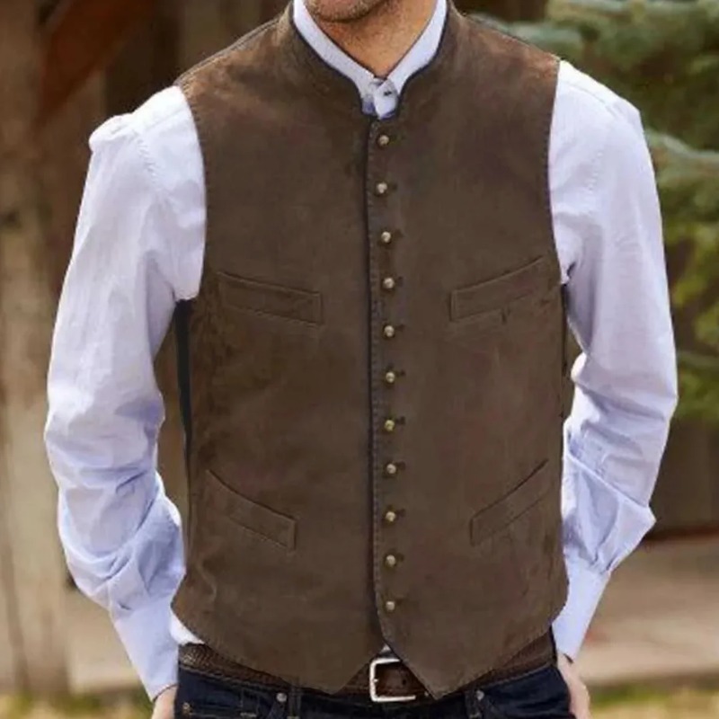 Men Vest Coffee Suede Velvet S - đánh giá và giá Formal Vest Waistcoat