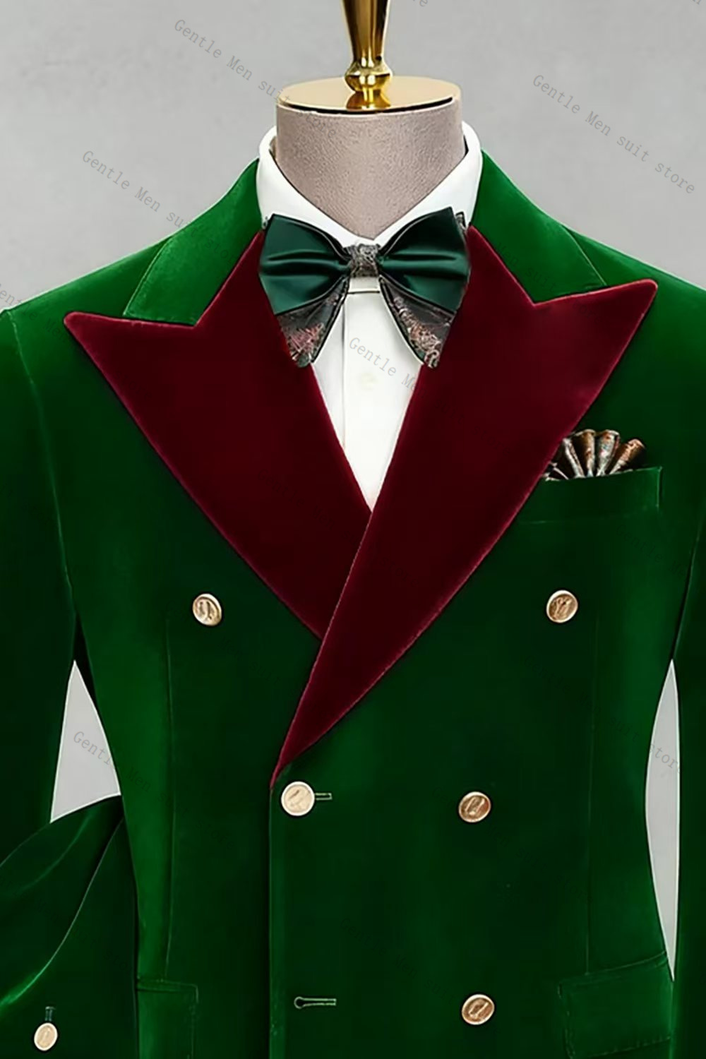 Green Groom Men Suit Set 2 Pie - đánh giá và giá Men Formal Wear Green