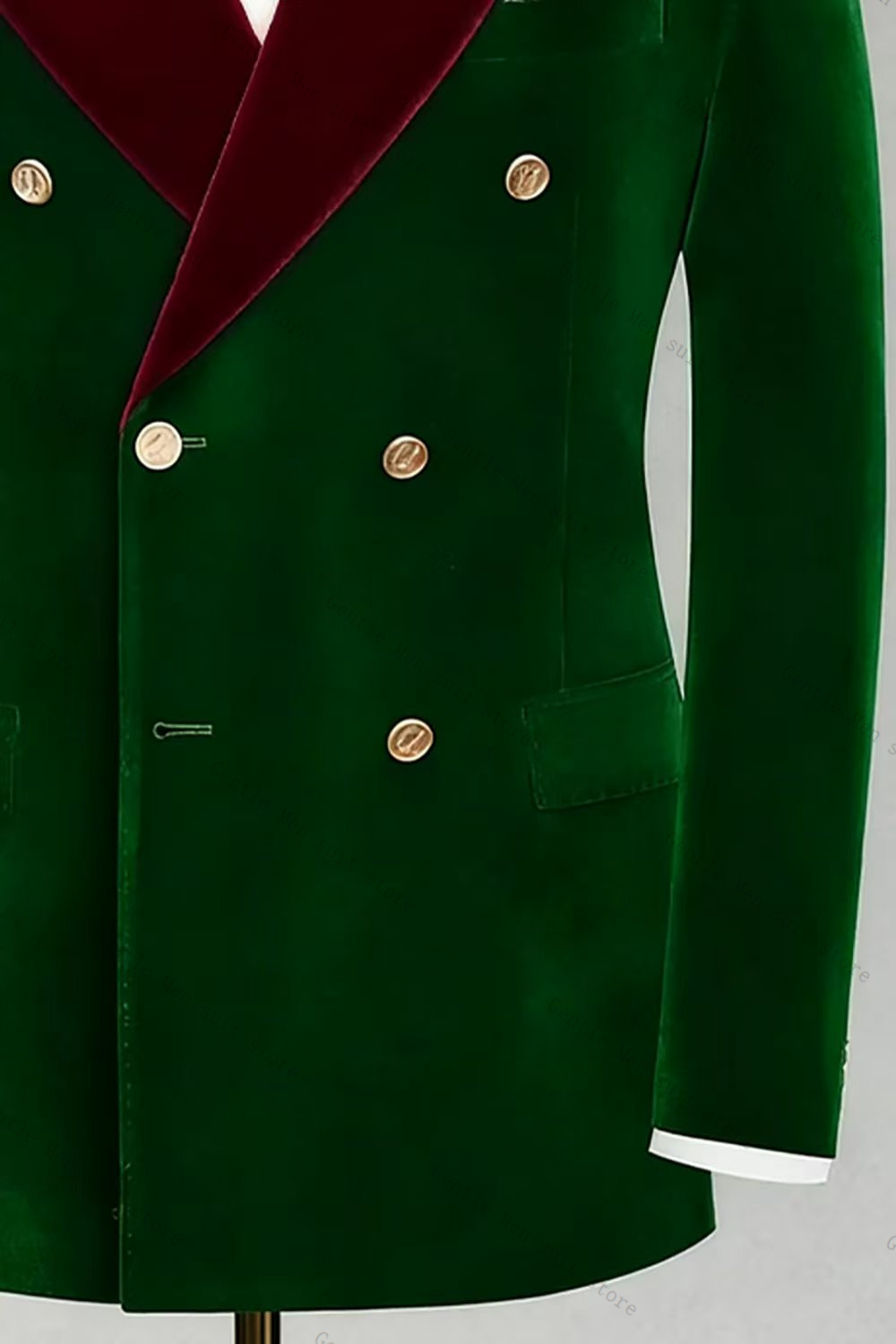 Green Groom Men Suit Set 2 Pie - đánh giá và giá Men Formal Wear Green