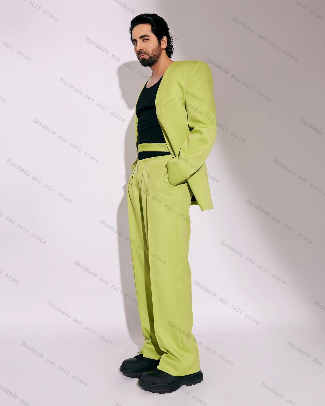 Fashion Green Men Suit Set 2 P - đánh giá và giá Men Formal Wear Green