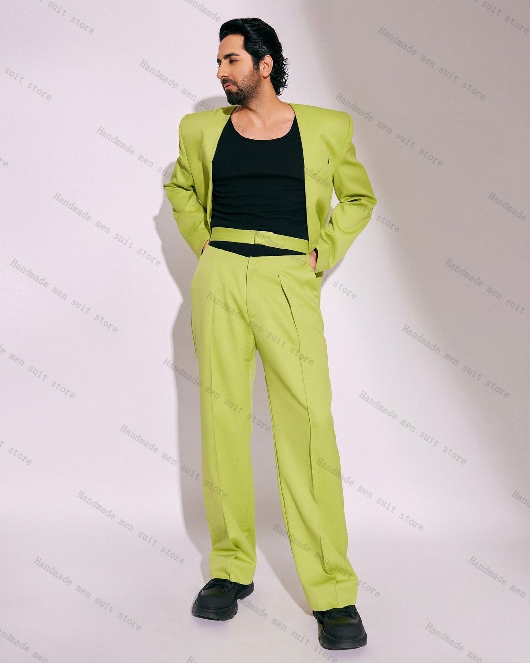 Fashion Green Men Suit Set 2 P - đánh giá và giá Men Formal Wear Green