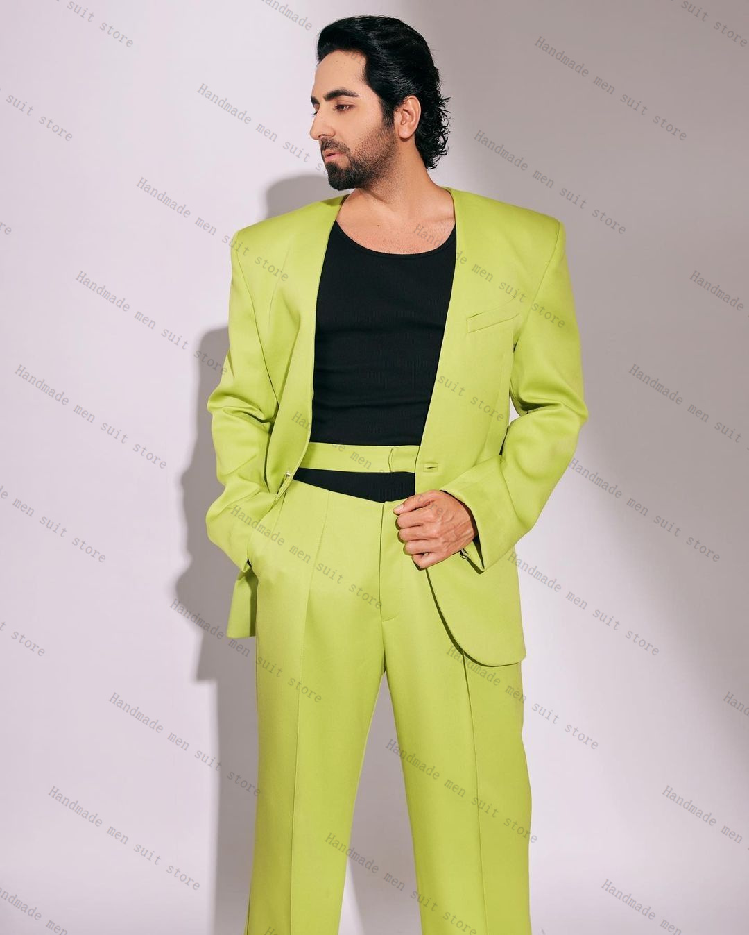 Fashion Green Men Suit Set 2 P - đánh giá và giá Men Formal Wear Green