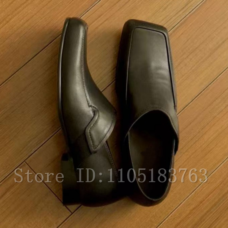 Men's Black Leather Square Toe - đánh giá và giá Formal Men Daily Wear Footwear