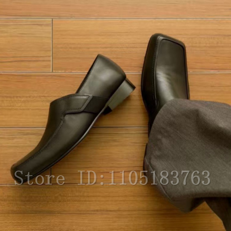 Men's Black Leather Square Toe - đánh giá và giá Formal Men Daily Wear Footwear