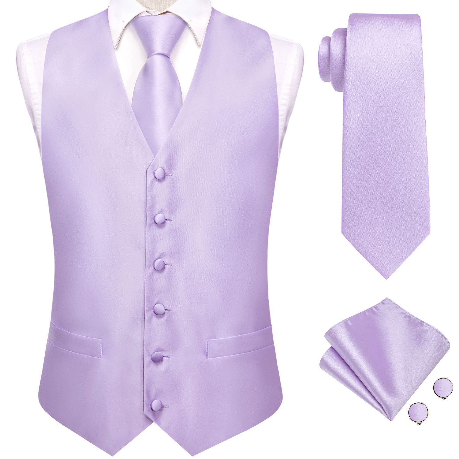 Hi-Tie Solid Voilet Lilac Mens - đánh giá và giá Formal Vest Waistcoat