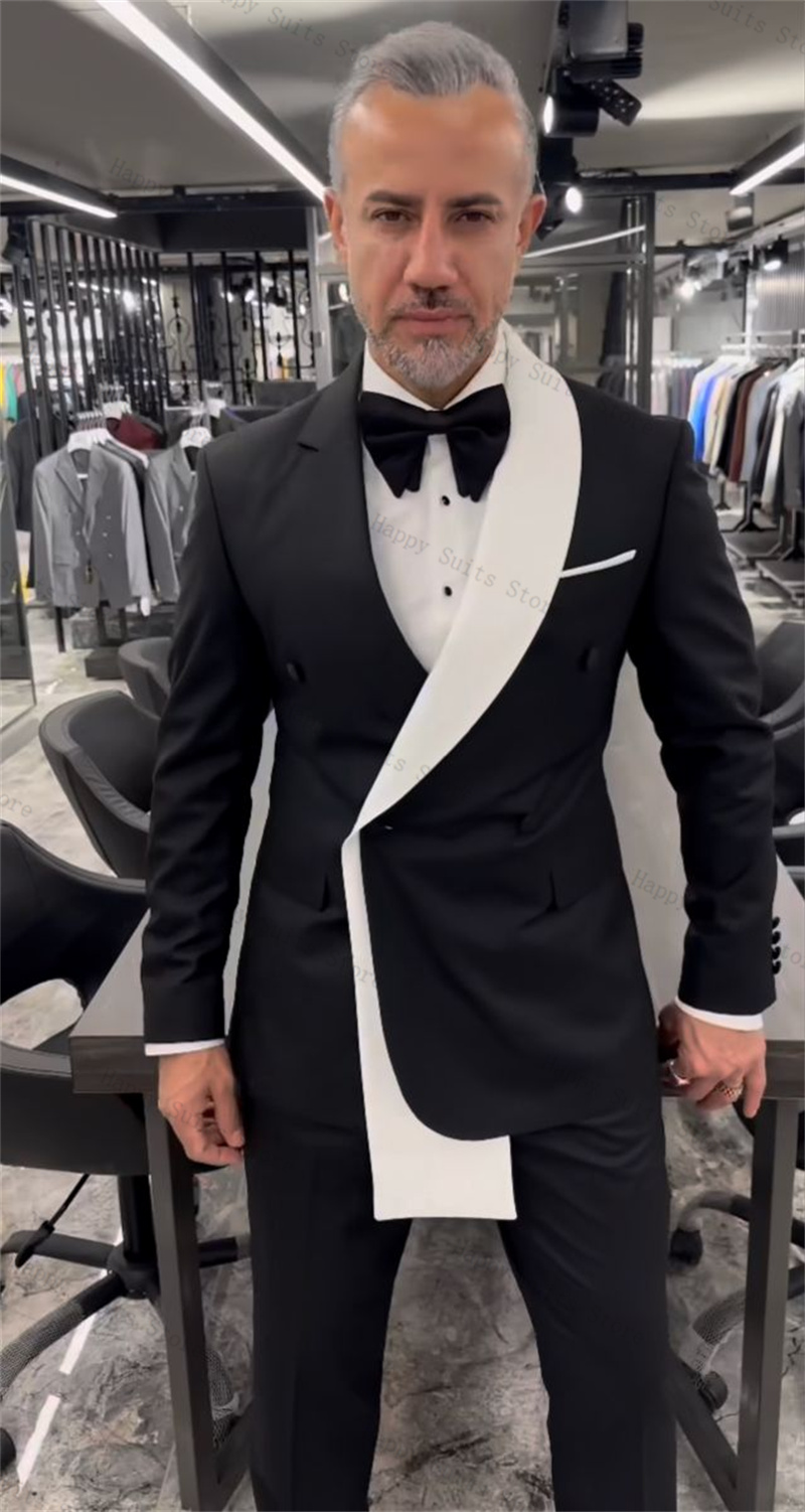 Black White Men Suit Set 2 Pie - đánh giá và giá Formal Wear Jersey For Men