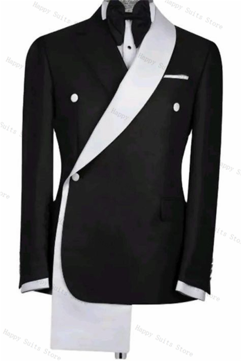 Black White Men Suit Set 2 Pie - đánh giá và giá Formal Wear Jersey For Men