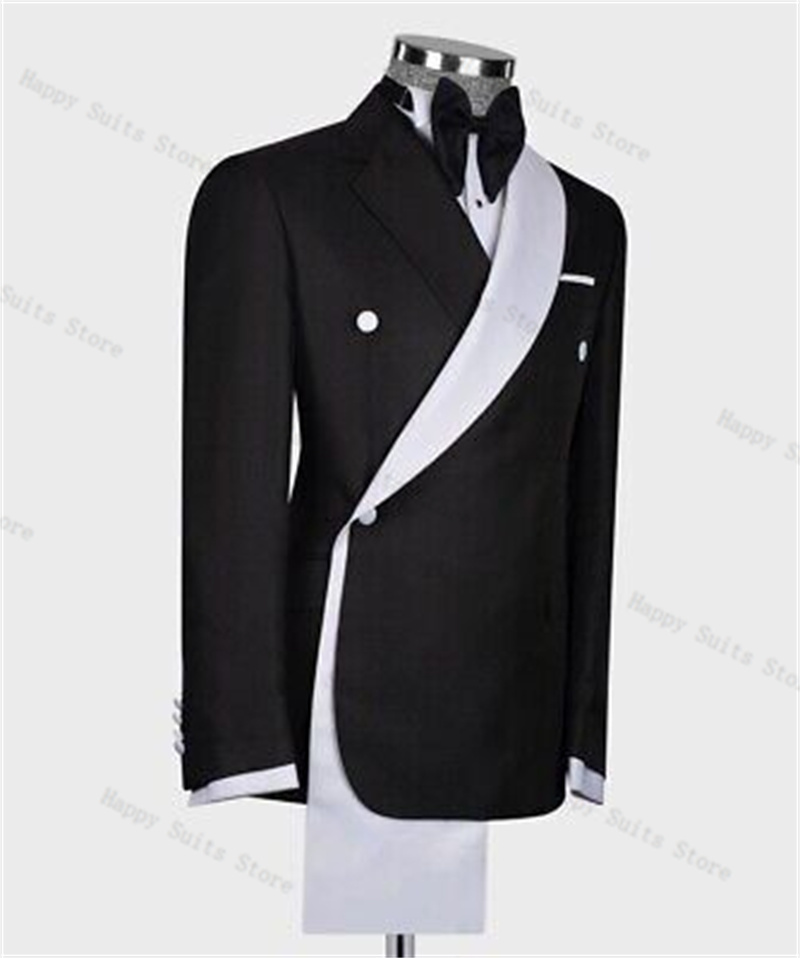 Black White Men Suit Set 2 Pie - đánh giá và giá Formal Wear Jersey For Men