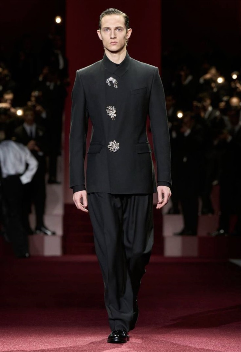 Black Crystals Men Suit Set 2  - đánh giá và giá Formal Wear Jersey For Men