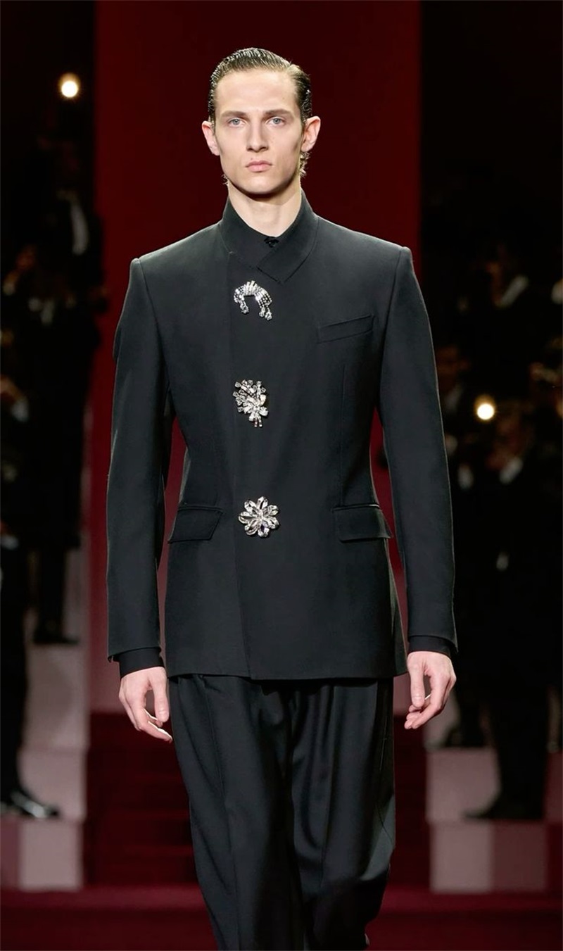 Black Crystals Men Suit Set 2  - đánh giá và giá Formal Wear Jersey For Men
