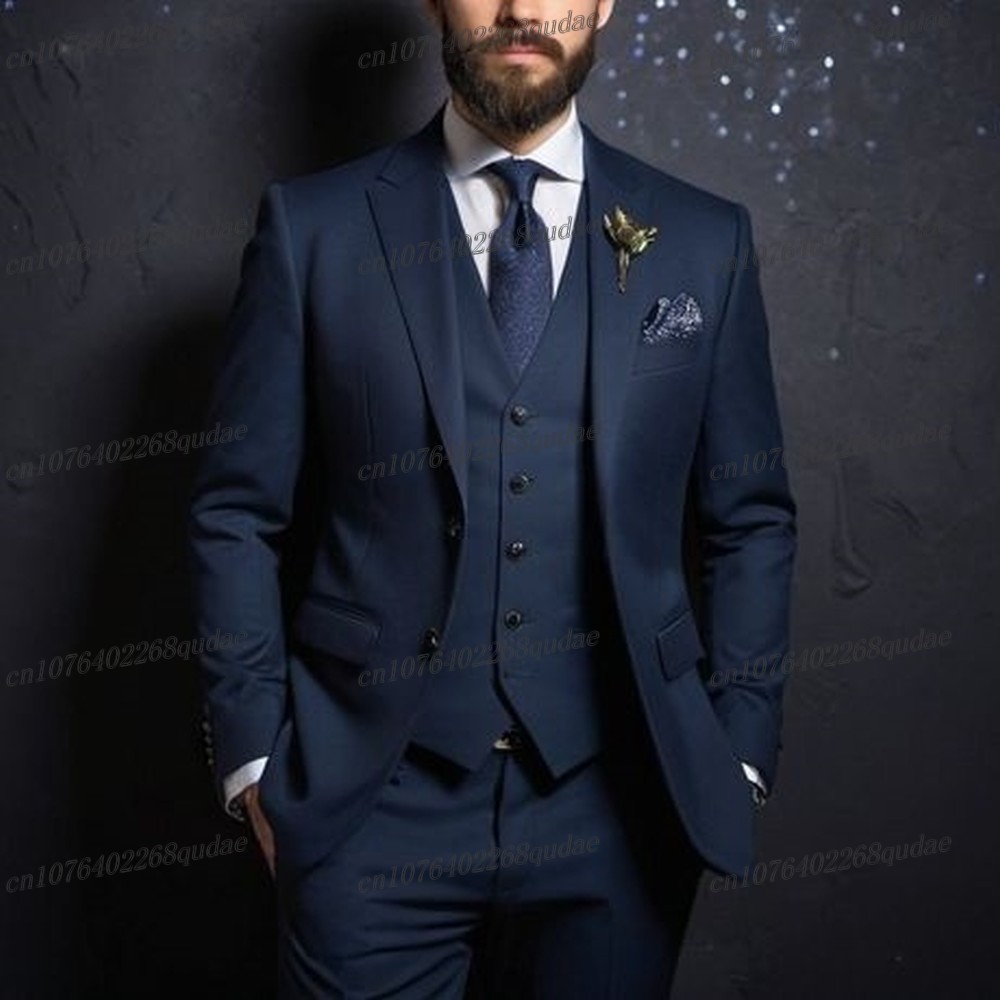 New Navy Blue Formal Men Suit  - đánh giá và giá Formal Wear Jersey For Men