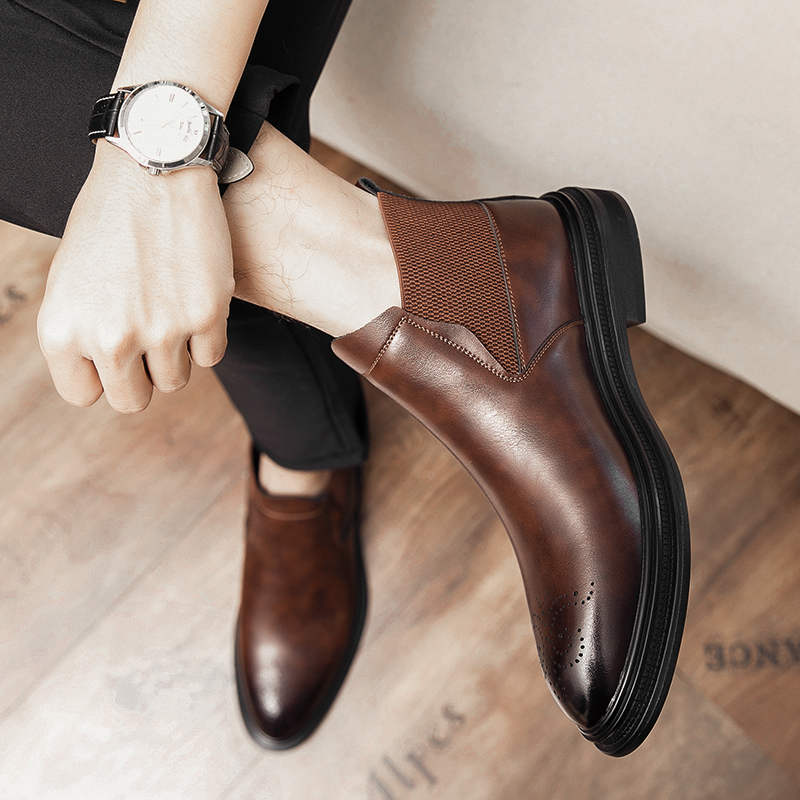 High-top leather shoes are ver - đánh giá và giá Men Formal Wear Top