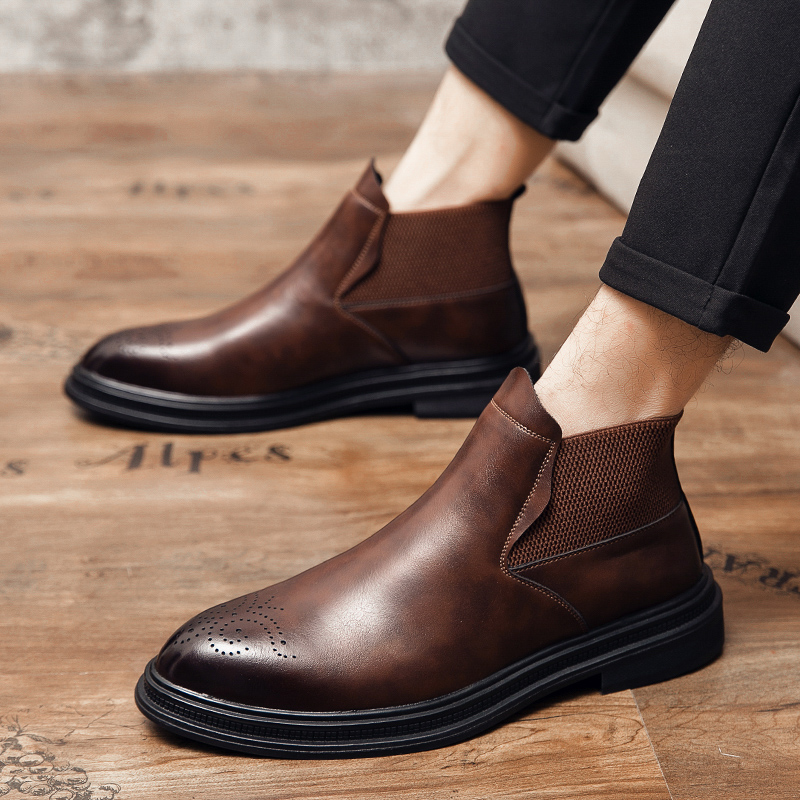 High-top leather shoes are ver - đánh giá và giá Men Formal Wear Top