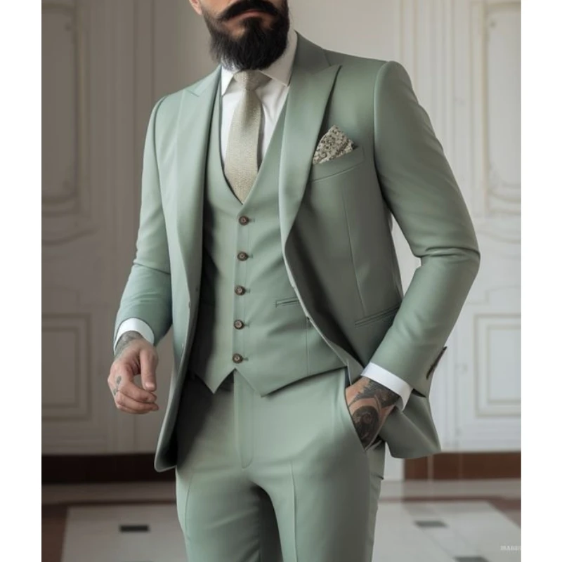 Light green Suits Men Suits 3  - đánh giá và giá Men Formal Wear Green