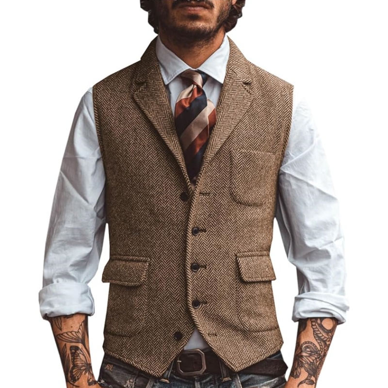 New V Neck Lapel Men's Suits V - đánh giá và giá Formal Vest Waistcoat