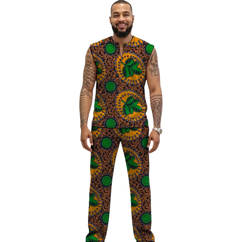 African Print Couture Tank Top - đánh giá và giá Men Formal Wear Top