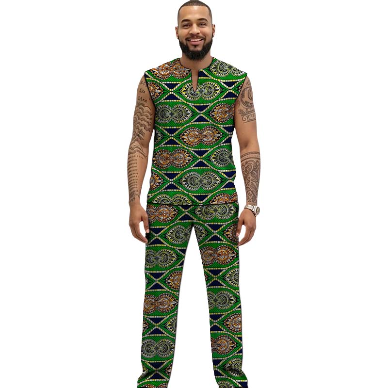 African Print Couture Tank Top - đánh giá và giá Men Formal Wear Top