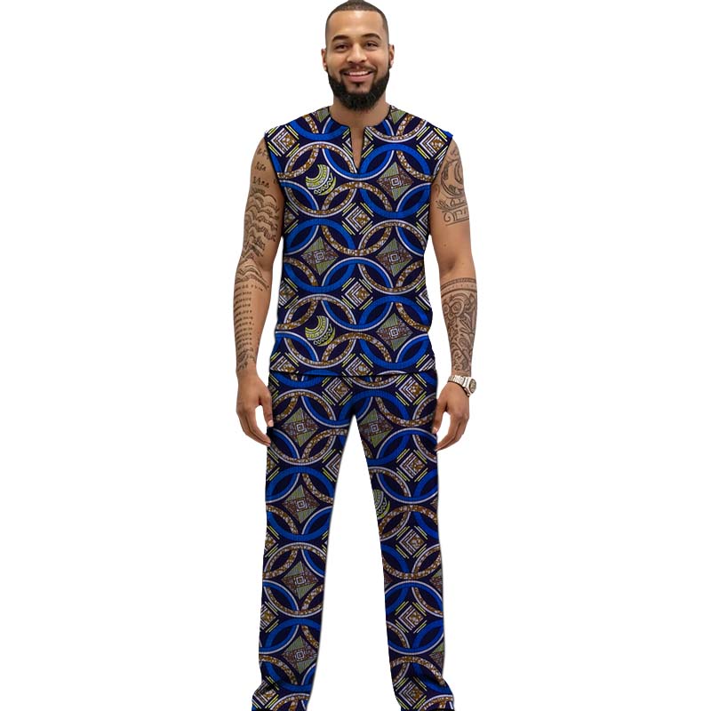 African Print Couture Tank Top - đánh giá và giá Men Formal Wear Top