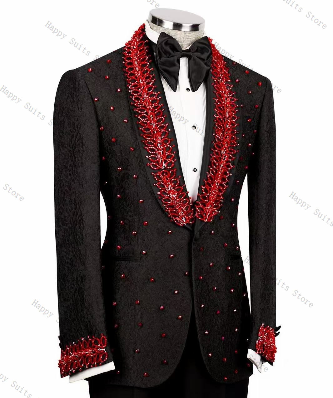 Red Crystals Men Suit Set 2 Pc - đánh giá và giá Formal Wear Jersey For Men